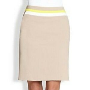 Akris Punto Tan Stretch Cotton Highlighter Skirt 6